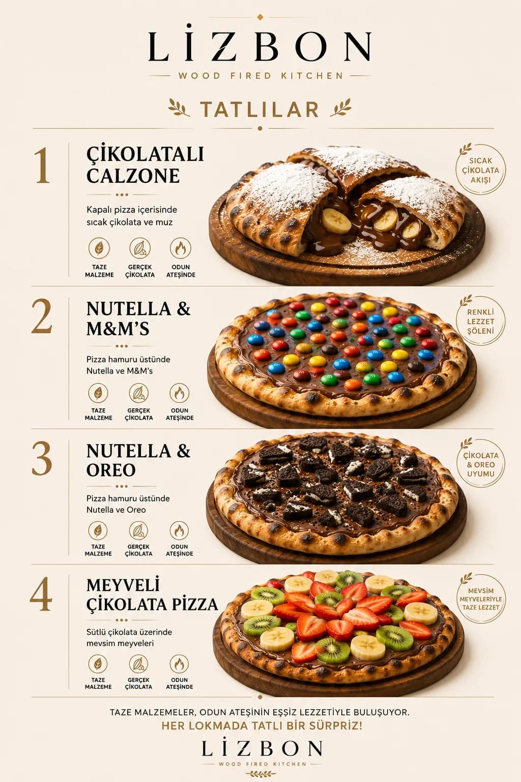 Tatlılar menüsü